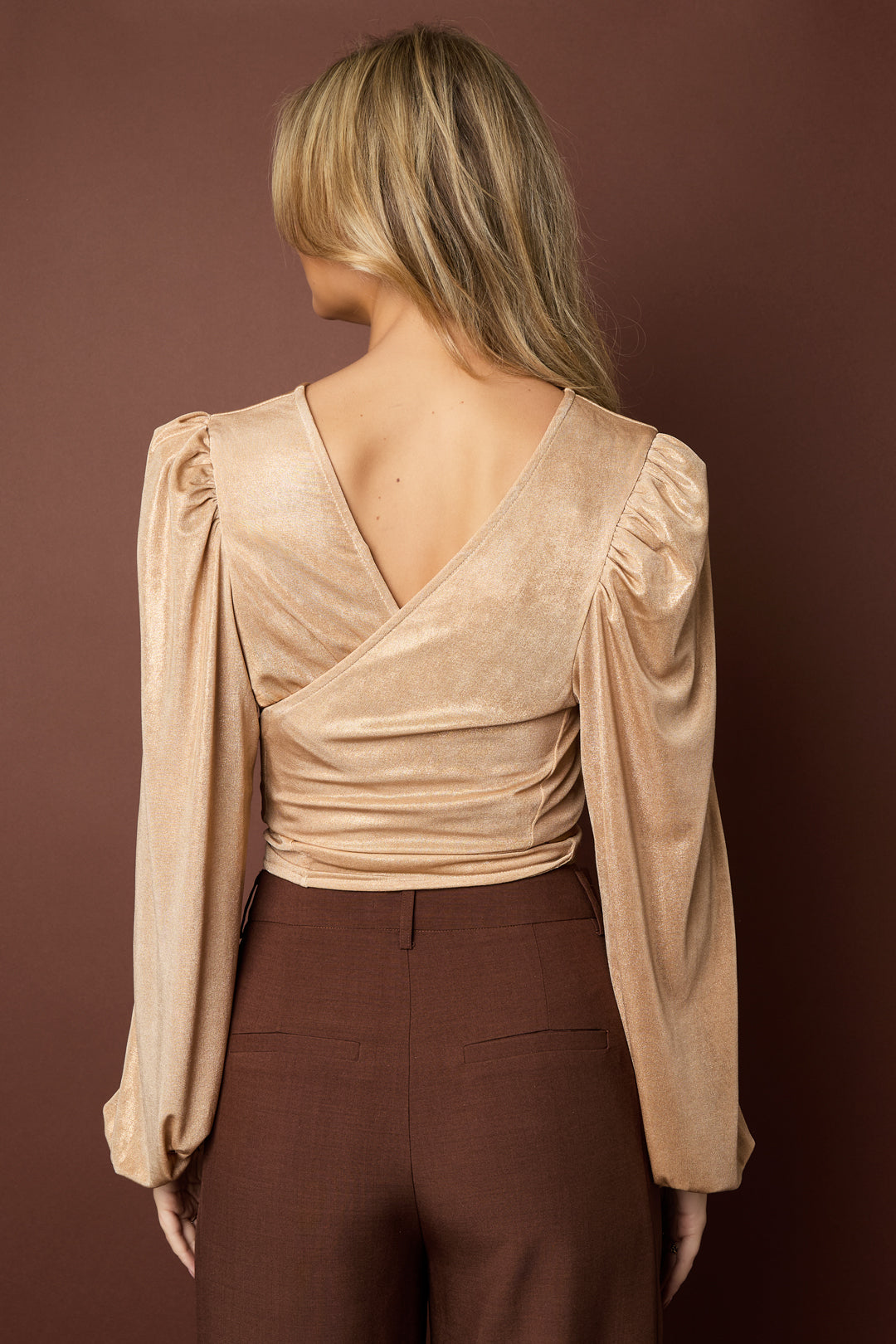 Knitted Polyester Fiber Women's Long Sleeve Top Sexy Solid Color