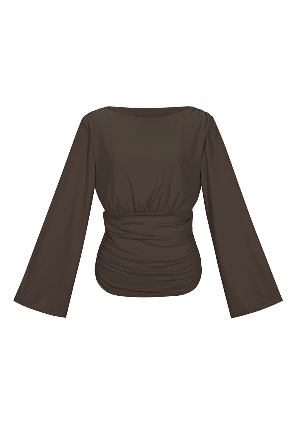 Woven Polyester Fiber Women's Long Sleeve Top Elegant Solid Color Fall/Winter