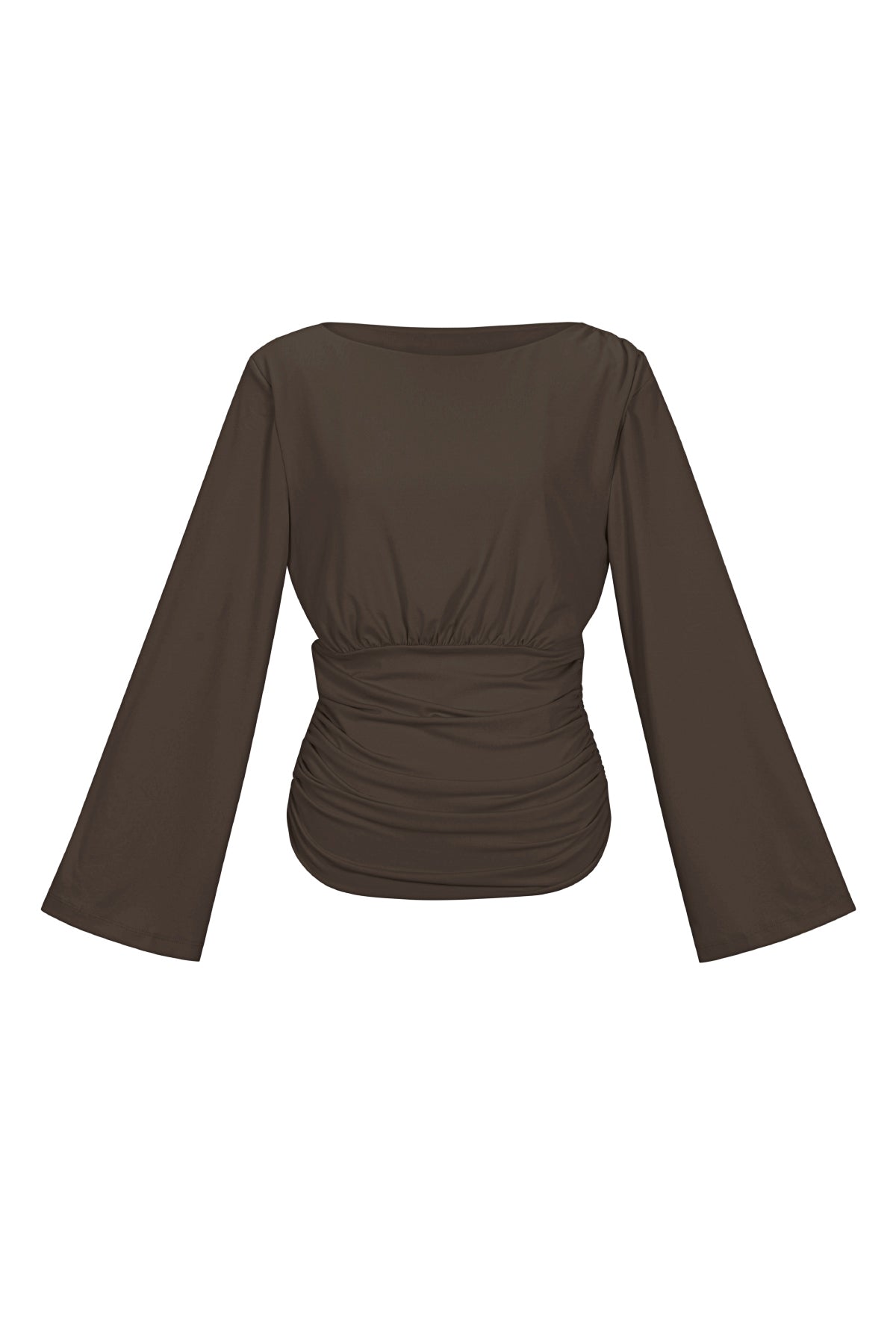 Woven Polyester Fiber Women's Long Sleeve Top Elegant Solid Color Fall/Winter