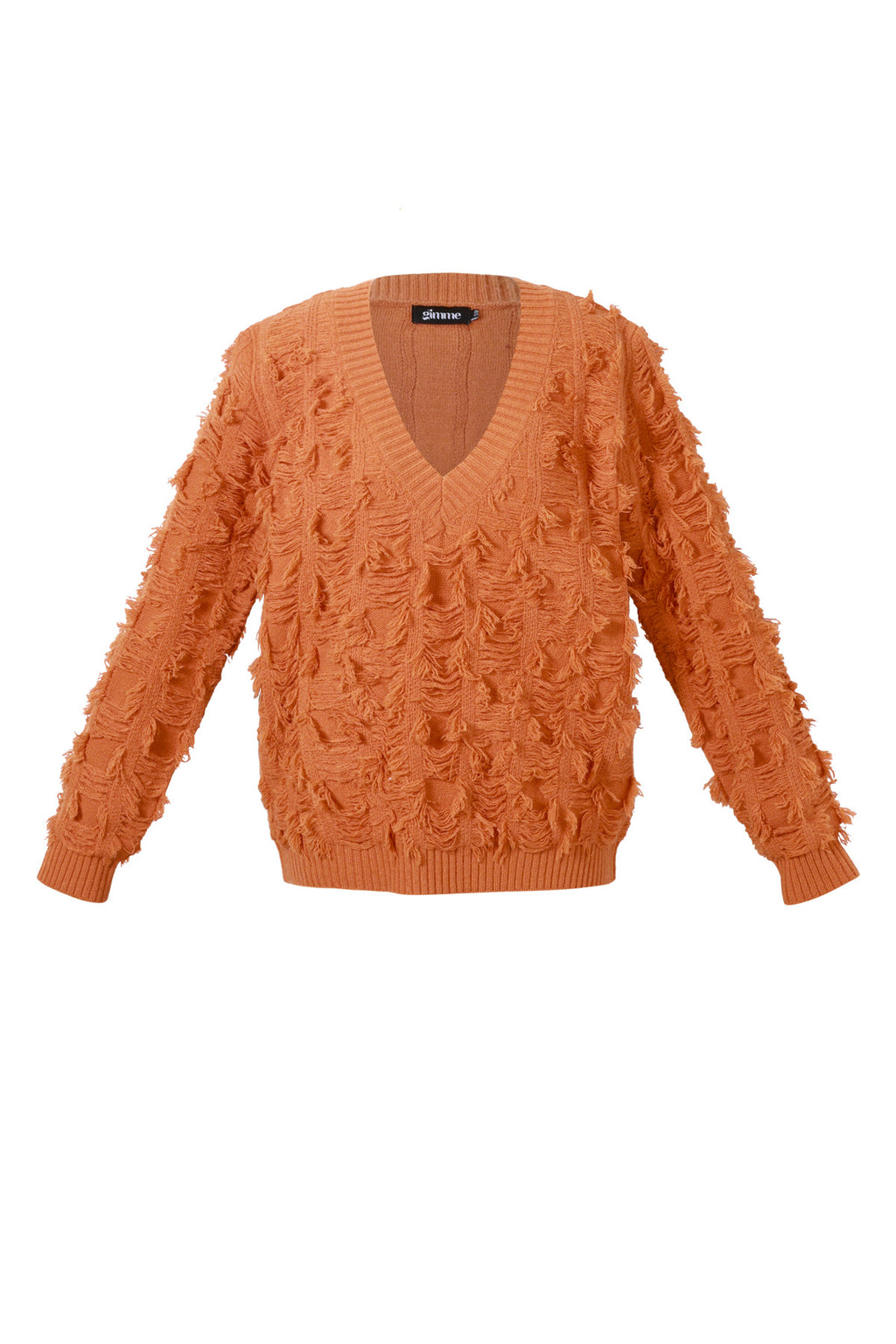 Knitted Polyester Fiber Women's V-Neck Sweater Casual Solid Color