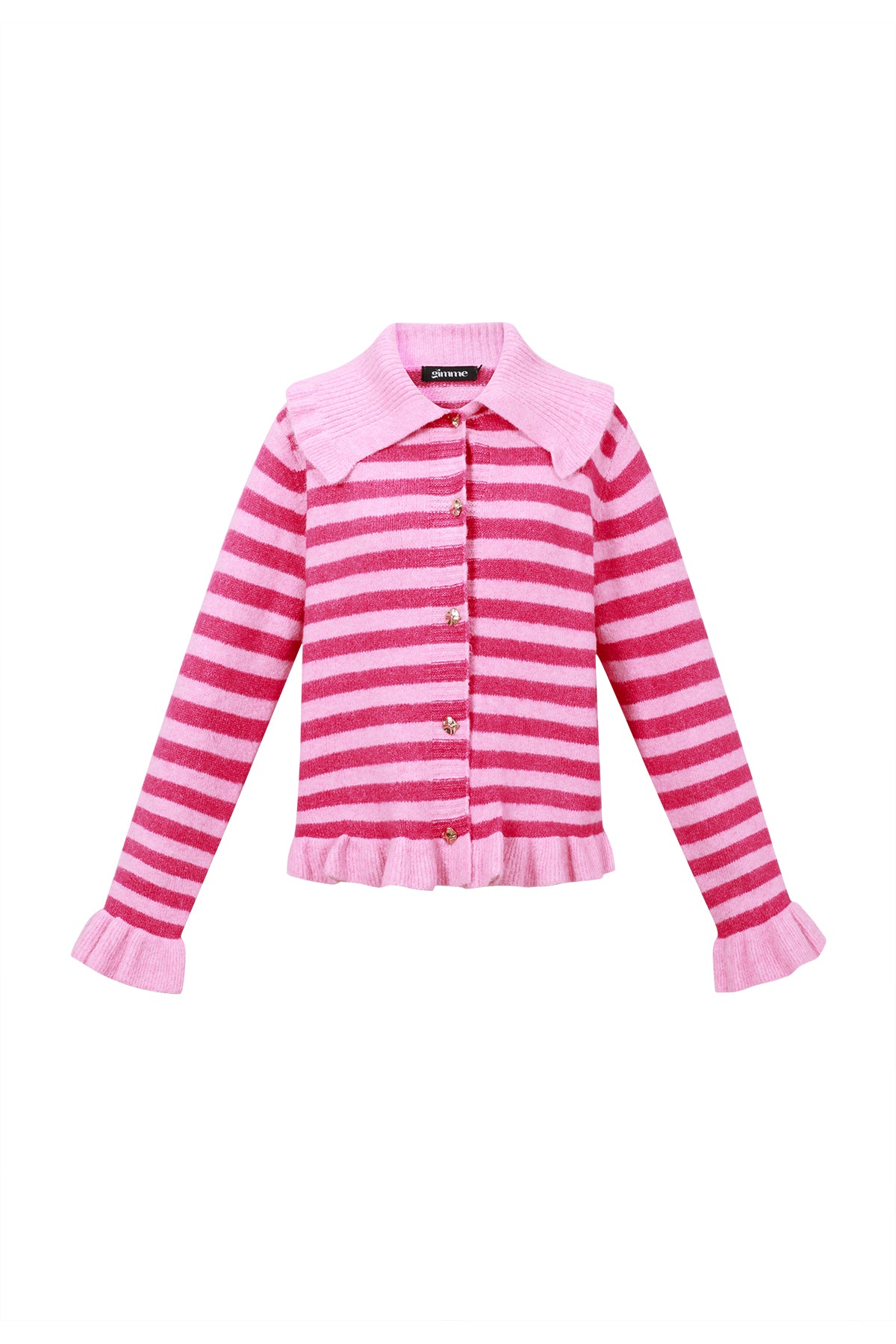 Knitted Polyester Fiber Women's Cardigan Casual Stripes