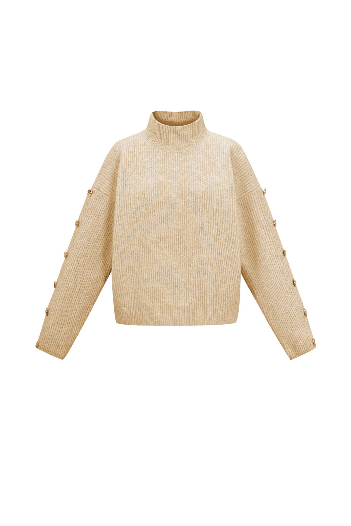 Knitted Polyester Fiber Women's Turtleneck Sweater Casual Solid Color
