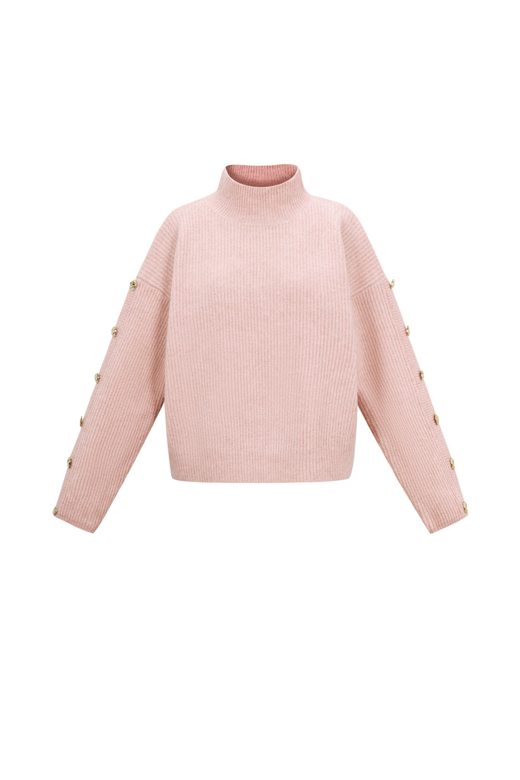 Knitted Polyester Fiber Women's Turtleneck Sweater Casual Solid Color