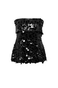 Woven Polyester Fiber Women's Sleeveless Top Sequins Elegant