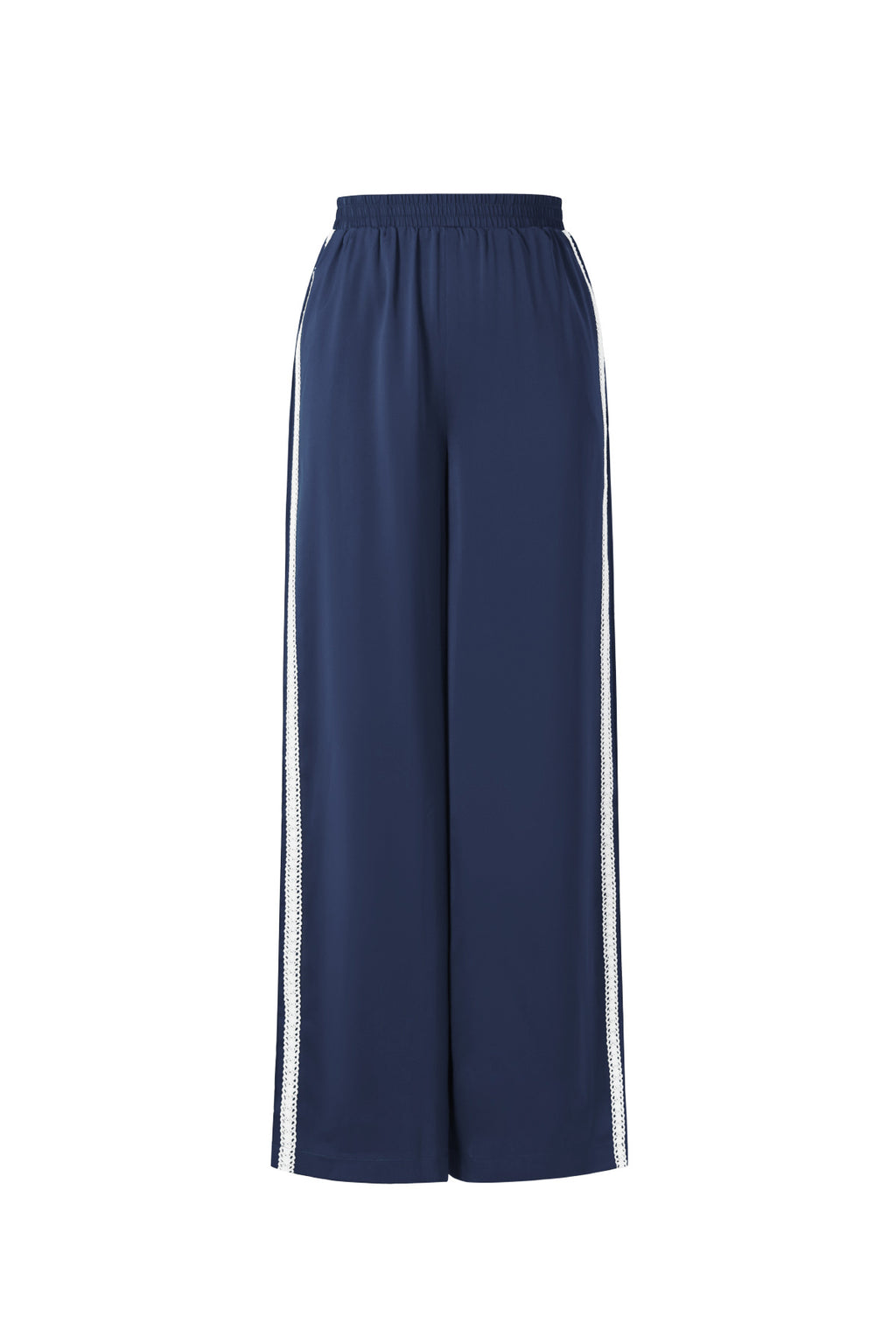 Woven Polyester Fiber Women's Straight Leg Pants Sporty Color Clash