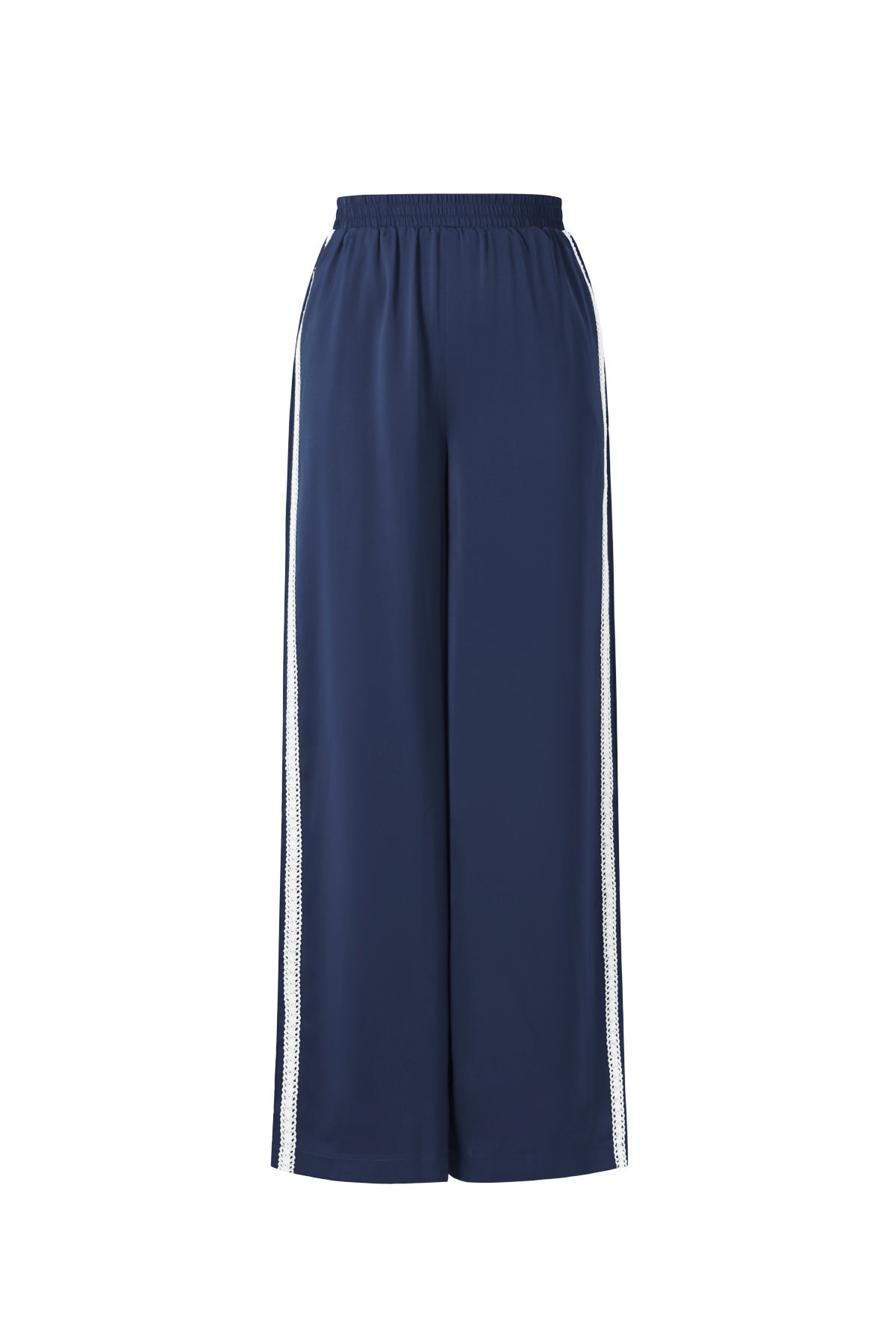 Woven Polyester Fiber Women's Straight Leg Pants Sporty Color Clash