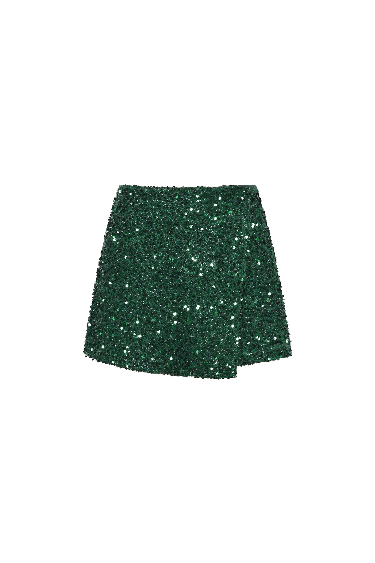 Woven Polyester Fiber Women's Mini Skirt Elegant Sequins 2-piece set