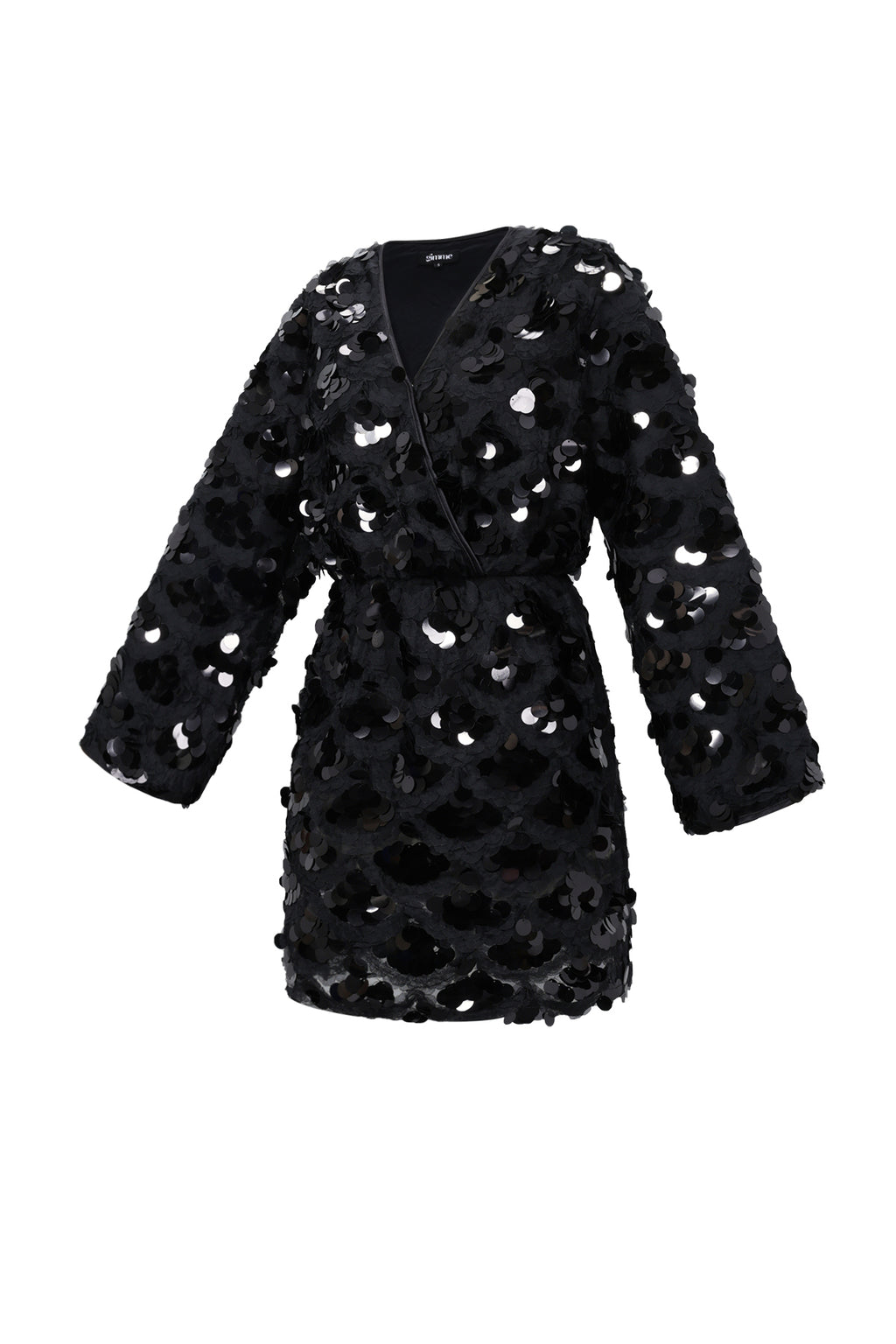 Woven Polyester Fiber Women's Mini Dress Elegant Sequins