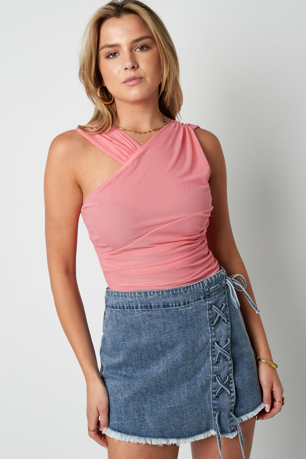 Spandex Shapewear Bodysuit One-Shoulder Design Contouring Fit