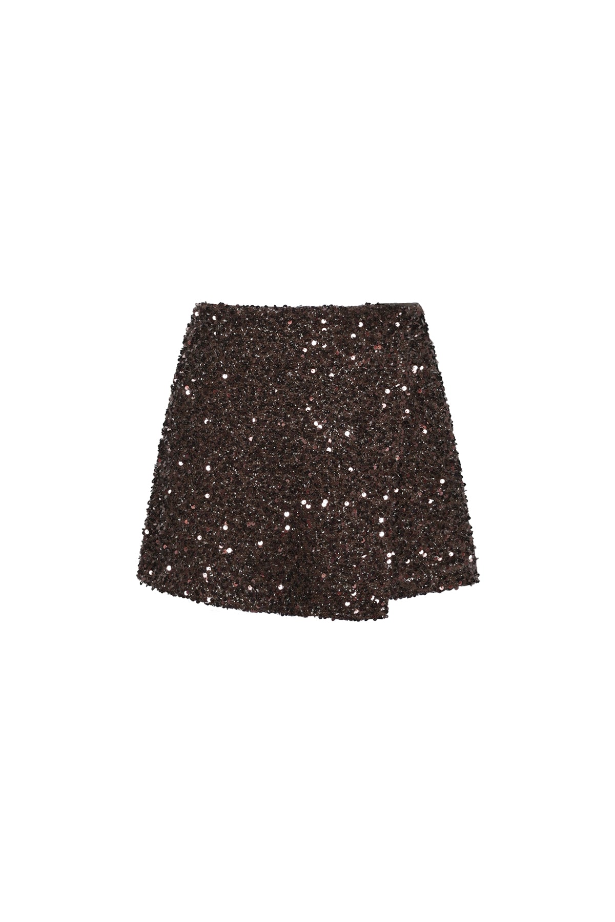 Woven Polyester Fiber Women's Mini Skirt Elegant Sequins 2-piece set