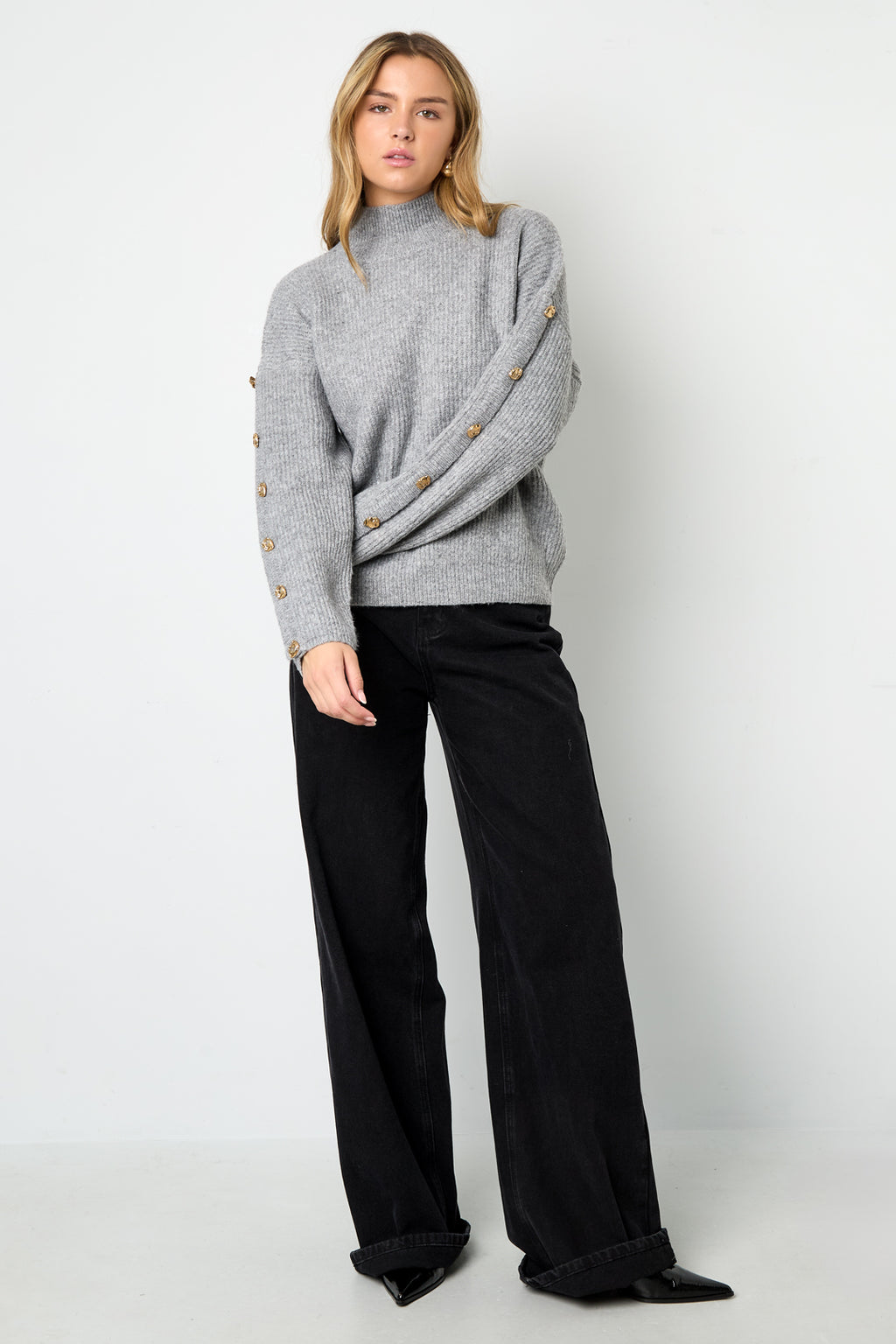 Knitted Polyester Fiber Women's Turtleneck Sweater Casual Solid Color