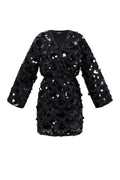 Woven Polyester Fiber Women's Mini Dress Elegant Sequins