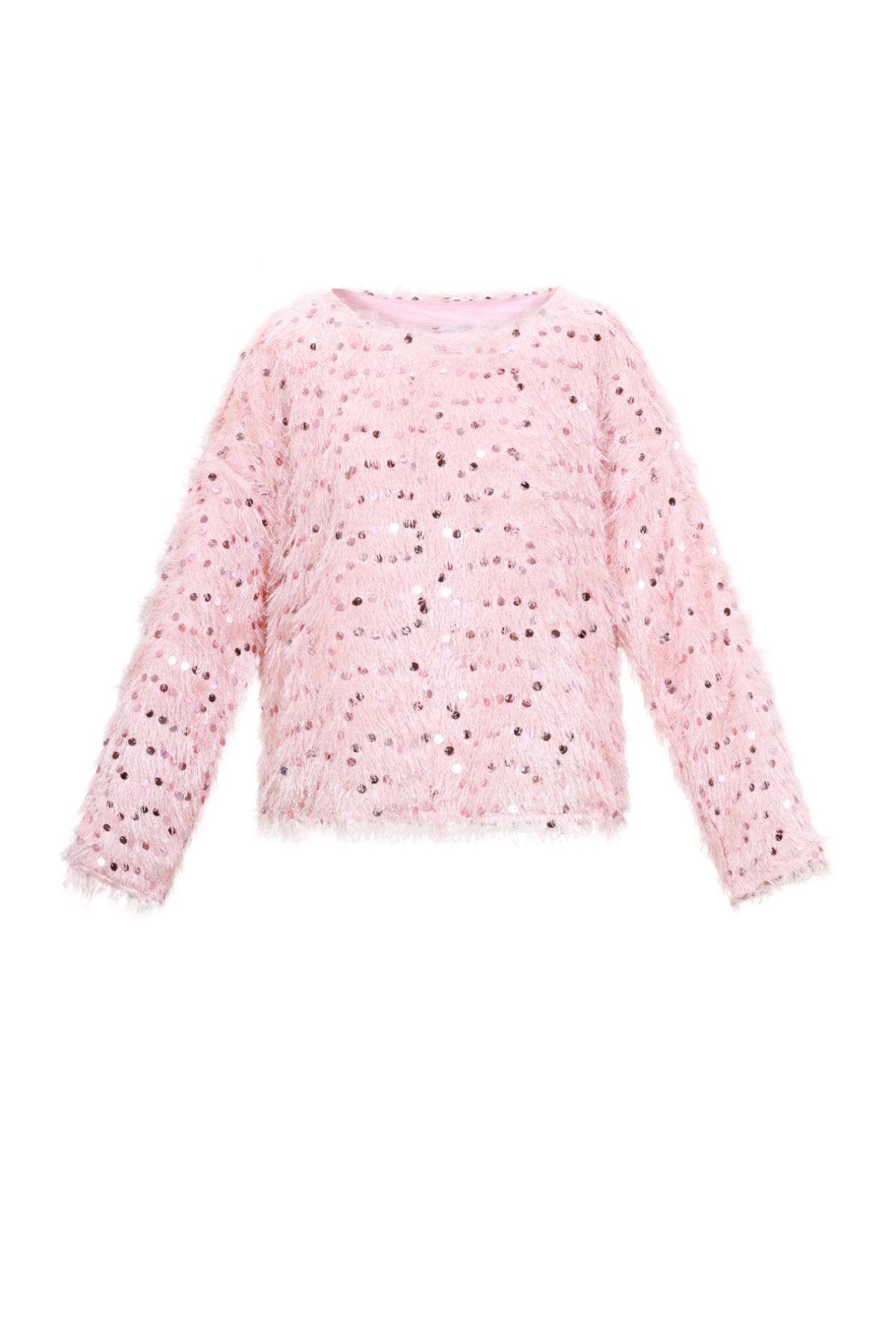 Woven Polyester Fiber Women's Long Sleeve Top Elegant Sequins